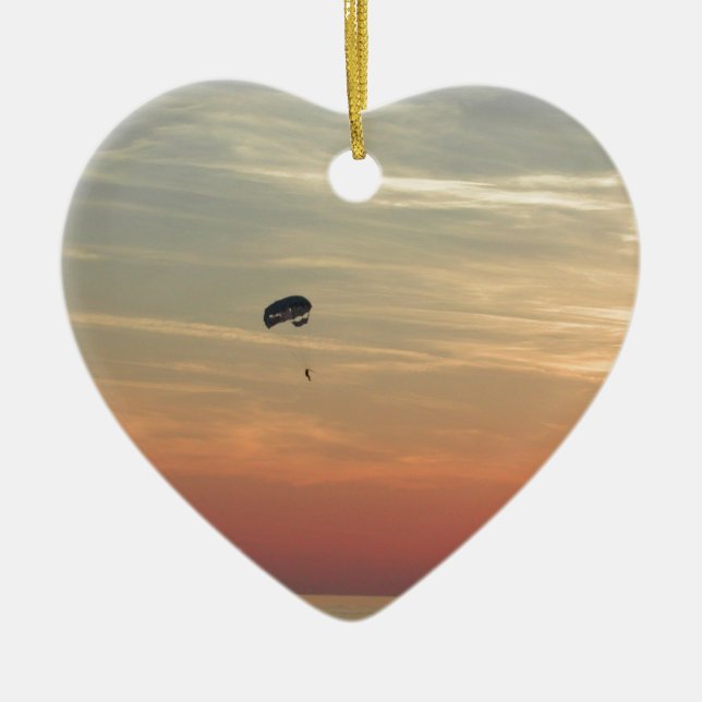 Ornamento De Cerâmica Skydiving (Frente)