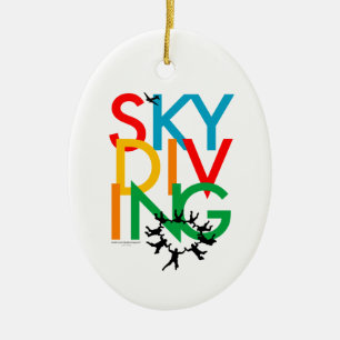 Ornamento De Cerâmica Skydiving