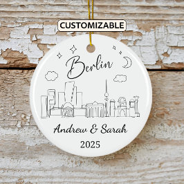 Ornamento De Cerâmica Skyline Berlin Ornament Personalizado, Alemanha