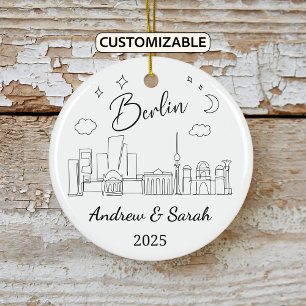 Ornamento De Cerâmica Skyline Berlin Ornament Personalizado, Alemanha