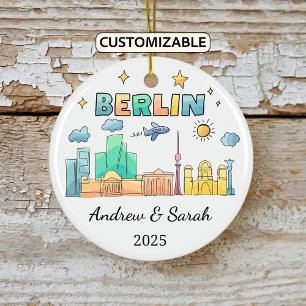 Ornamento De Cerâmica Skyline Berlin Ornament Personalizado, Alemanha