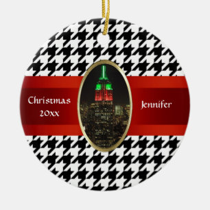 Ornamento De Cerâmica Skyline de NYC: Xmas #5 do Empire State Building