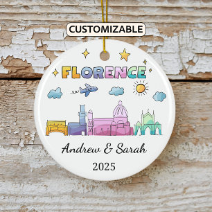 Ornamento De Cerâmica Skyline Florence Ornament Personalizado, Itália