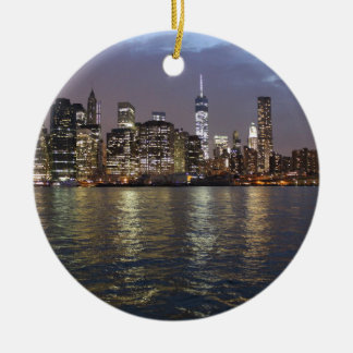 Ornamento De Cerâmica Skyline Hudson River World Trade Center em Nova Io