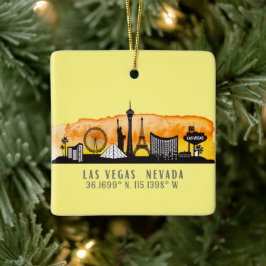 Ornamento De Cerâmica Skyline Latitude Personalizado em Las Vegas