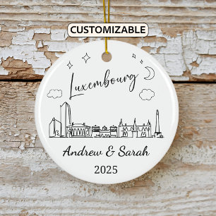 Ornamento De Cerâmica Skyline Luxembourg Personalizada Ornament, Europa