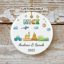 Ornamento De Cerâmica Skyline Nice Ornament Personalizado, França