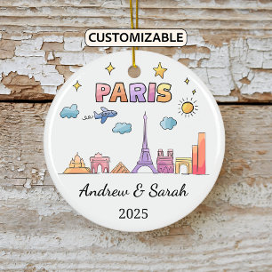 Ornamento De Cerâmica Skyline Paris Ornament Personalizado, França