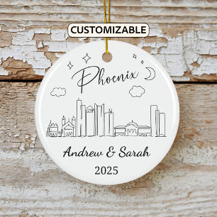 Ornamento De Cerâmica Skyline Phoenix Ornament Personalizado, Arizona