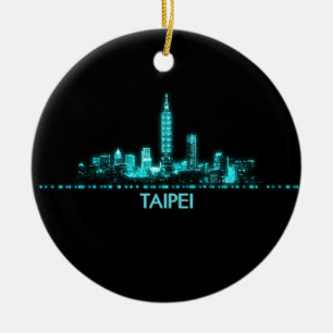 Ornamento De Cerâmica Skyline Taipei