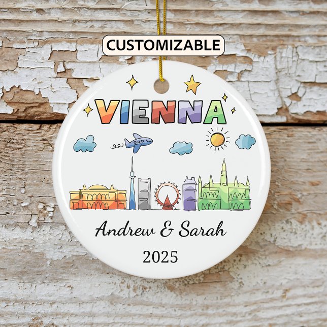 Ornamento De Cerâmica Skyline Wien Personalizado, Áustria (Criador carregado)