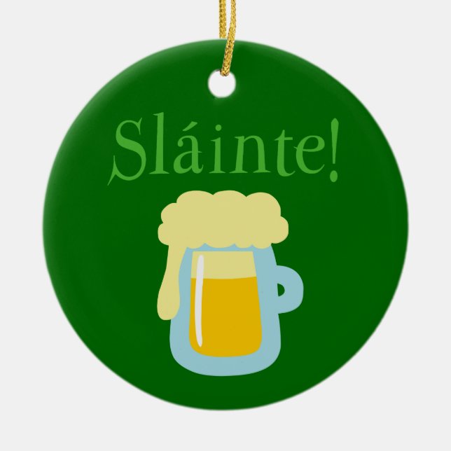 Ornamento De Cerâmica Sláinte Beer (Frente)