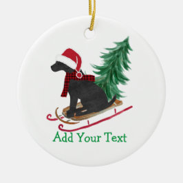 Ornamento De Cerâmica Sled Xmas Preto Personalizado