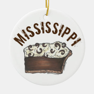 Ornamento De Cerâmica Slice de torta de lama do MS Mississippi do State