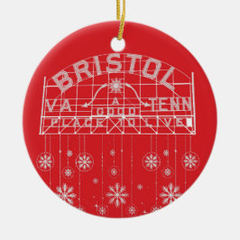 Ornamento De Cerâmica Slogan Bristol Sinal Círculo de Natal Vermelho