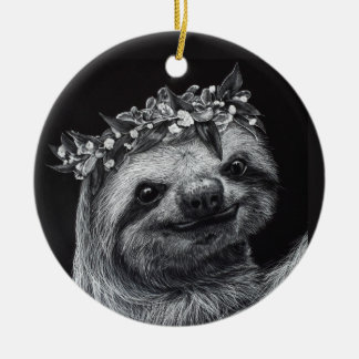 Ornamento De Cerâmica Sloth Princess