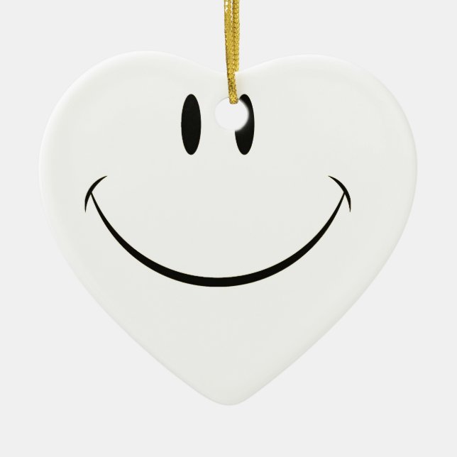 Ornamento De Cerâmica Smiley face (Frente)