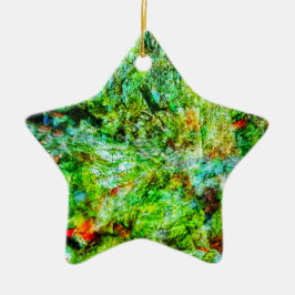 Ornamento De Cerâmica Smooth abstract ornament star,Yellow calming 