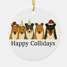 Smooth Collie Christmas Ornament