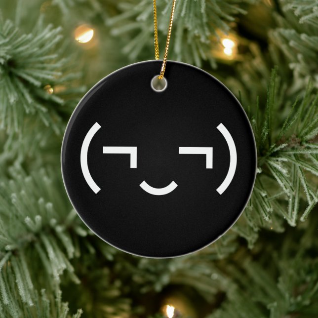 Ornamento De Cerâmica Smug Emoticon (‿) (Árvore)