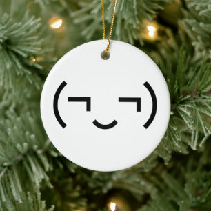 Ornamento De Cerâmica Smug Emoticon (‿)