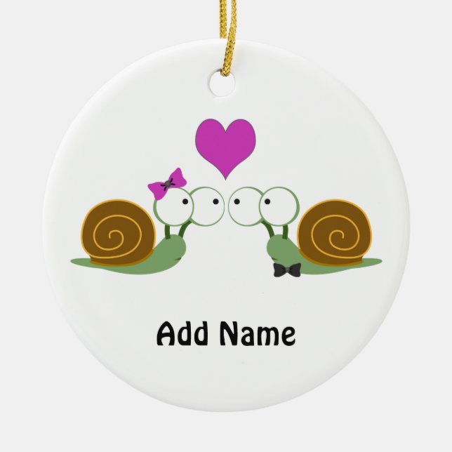 Ornamento De Cerâmica Snail Love (Frente)