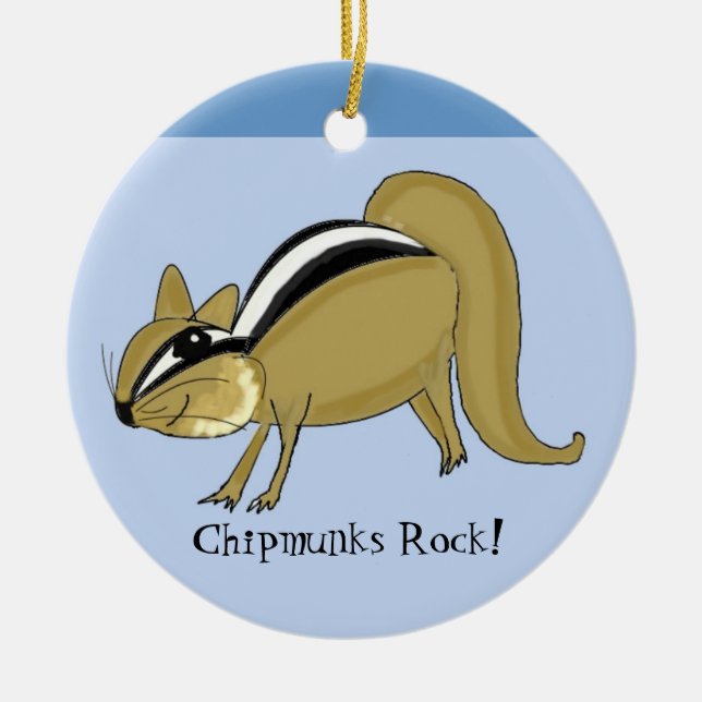 Ornamento De Cerâmica Sneaky Chipmunk (Frente)