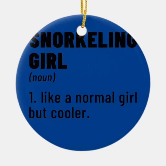 Ornamento De Cerâmica Snorkeling Girl Noun Definition Diver Scuba (Frente)