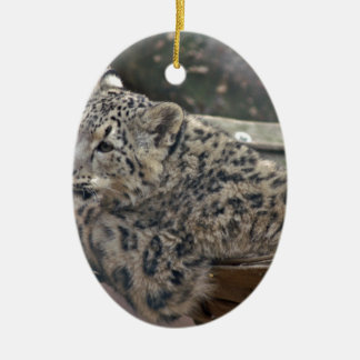 Ornamento De Cerâmica Snow Lepard