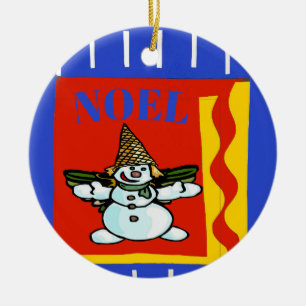Ornamento De Cerâmica Snow Man, Noel, adicionar, editar texto