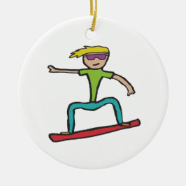 Ornamento De Cerâmica Snowboard