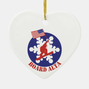 Ornamento De Cerâmica Snowboard Alta