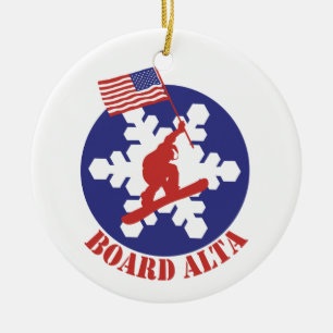 Ornamento De Cerâmica Snowboard Alta