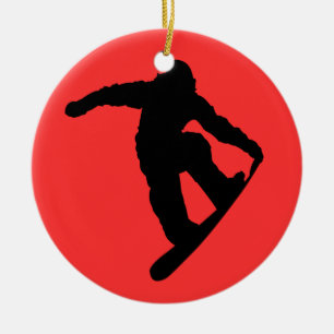 Ornamento De Cerâmica Snowboarder