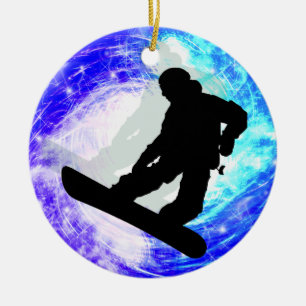 Ornamento De Cerâmica Snowboarder no Whiteout