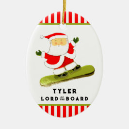 Ornamento De Cerâmica Snowboarder Personalizado