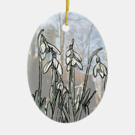 Ornamento De Cerâmica Snowdrops