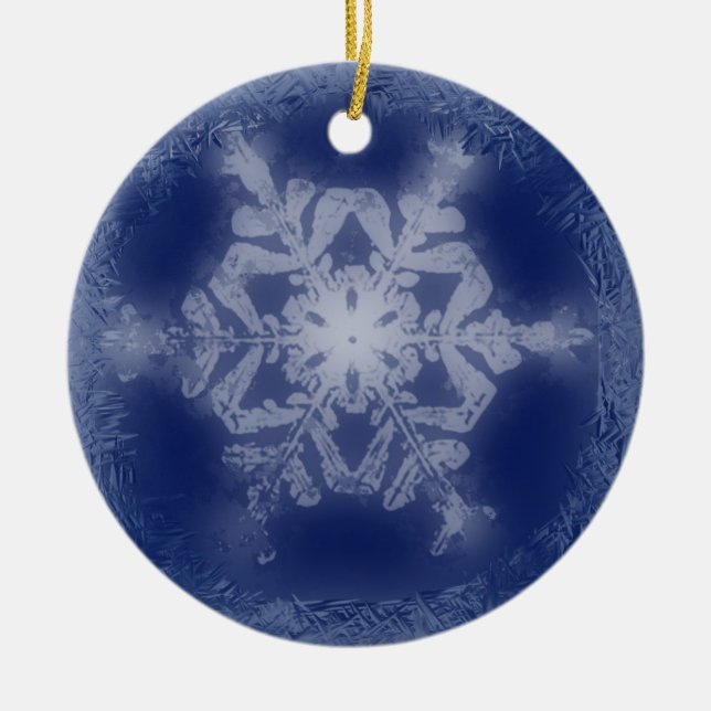 Ornamento De Cerâmica Snowflake Ornament 7 (Frente)