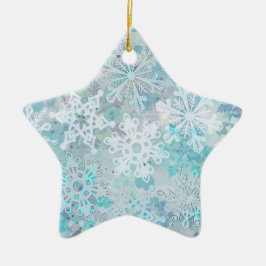 Ornamento De Cerâmica Snowflake Star Ornament