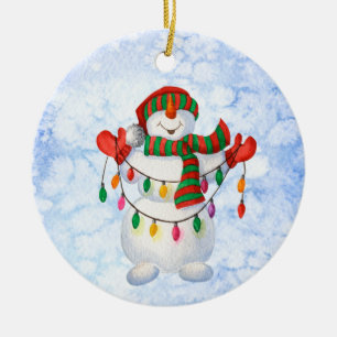 Ornamento De Cerâmica snowflakes quebra-cabeça