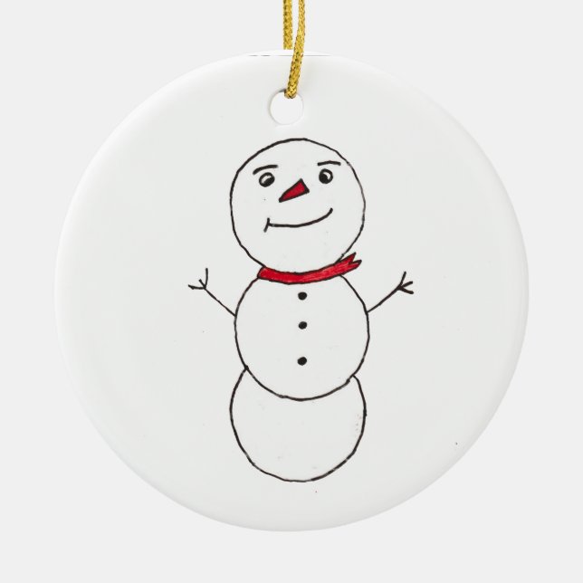 Ornamento De Cerâmica Snowman (Frente)