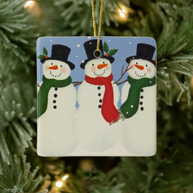 Ornamento De Cerâmica Snowman (Árvore)