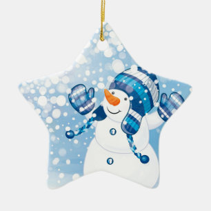 Ornamento De Cerâmica Snowman