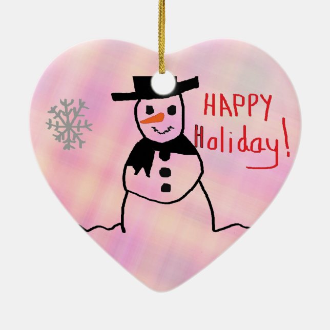 Ornamento De Cerâmica Snowman (Verso)