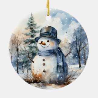 Ornamento De Cerâmica Snowman