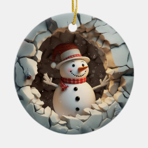 Ornamento De Cerâmica Snowman Adventure Winter Fund