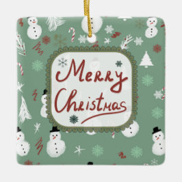 Ornamento De Cerâmica Snowman Christmas