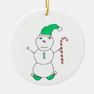 Ornamento De Cerâmica Snowman Christmas