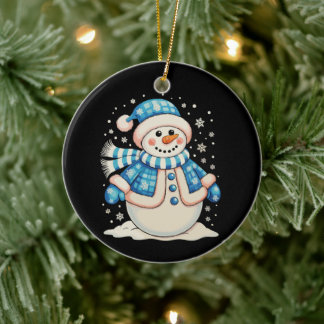 Ornamento De Cerâmica Snowman Christmas Xmas Winter Holiday Season