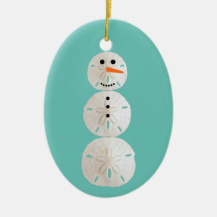 Ornamento De Cerâmica Snowman de dólar de areia